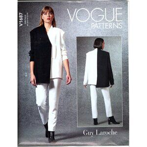 Vogue V1687 Misses 6 to 14 Designer Guy Laroche Jacket and Pants Sewing Pattern